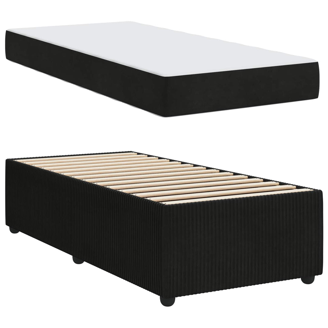 Sengestel med madras Sort 90 x 190 cm Stof
