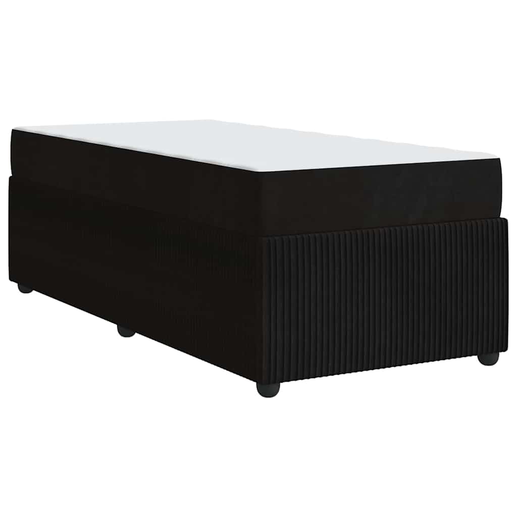 Sengestel med madras Sort 90 x 190 cm Stof