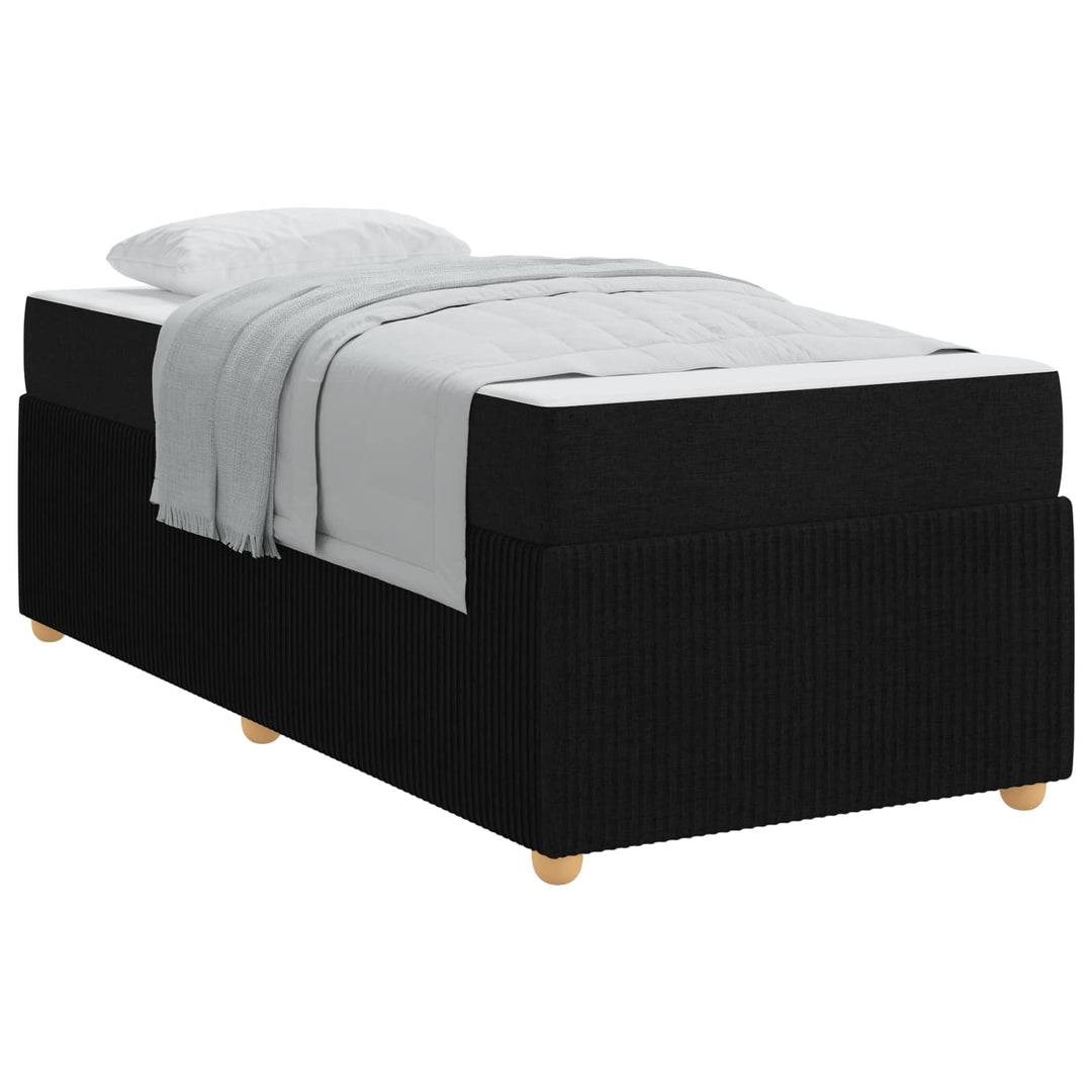Sengestel med madras Sort 90 x 200 cm Stof