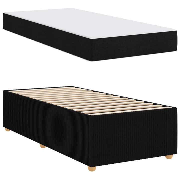 Sengestel med madras Sort 90 x 200 cm Stof