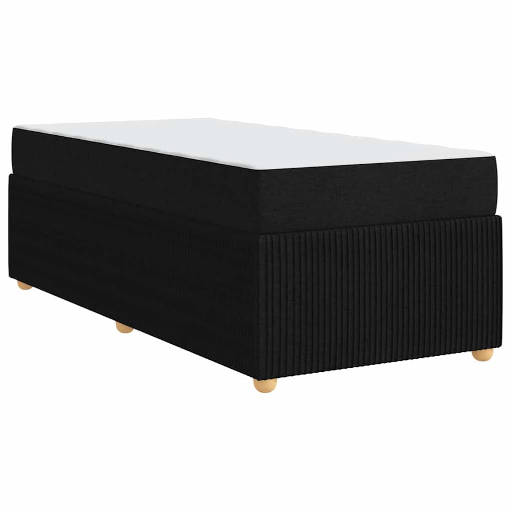 Sengestel med madras Sort 90 x 200 cm Stof