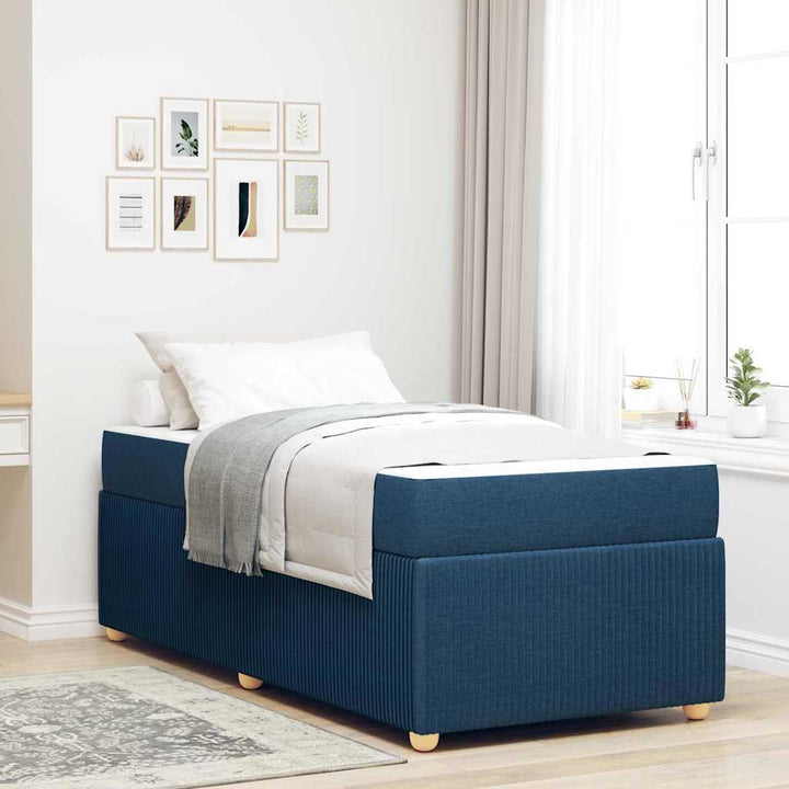 Sengestel med madras Blå 90 x 200 cm Stof