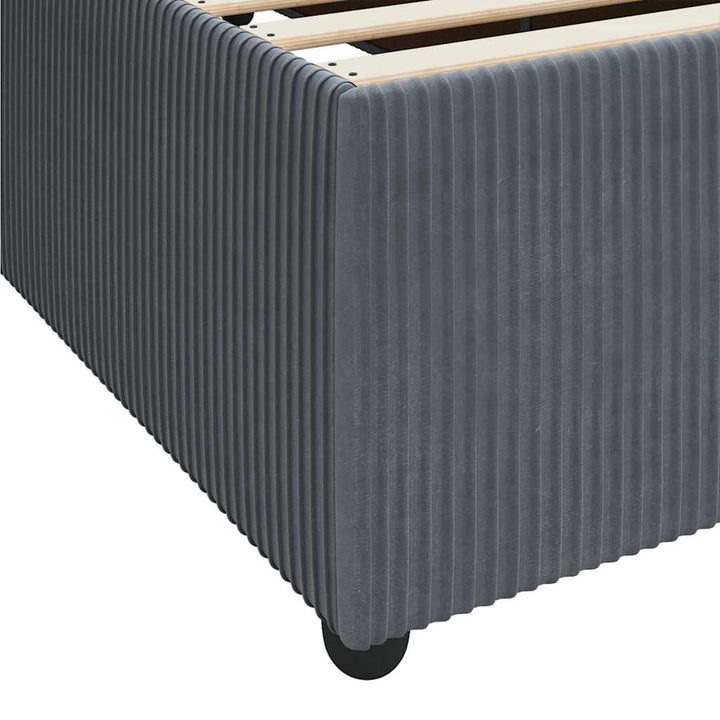 Sengestel med madras Mørkegrå 90 x 200 cm Stof