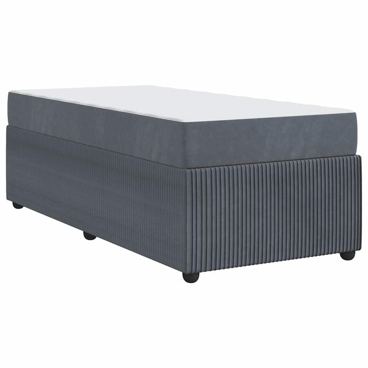 Sengestel med madras Mørkegrå 90 x 200 cm Stof