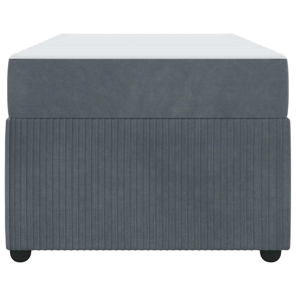 Sengestel med madras Mørkegrå 90 x 200 cm Stof