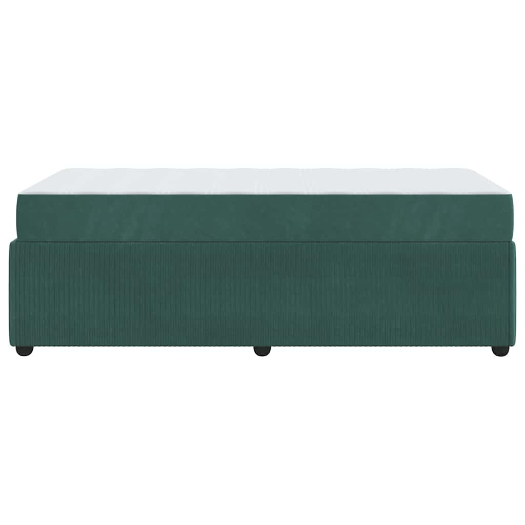 Sengestel med madras Mørkegrøn 90 x 200 cm Stof