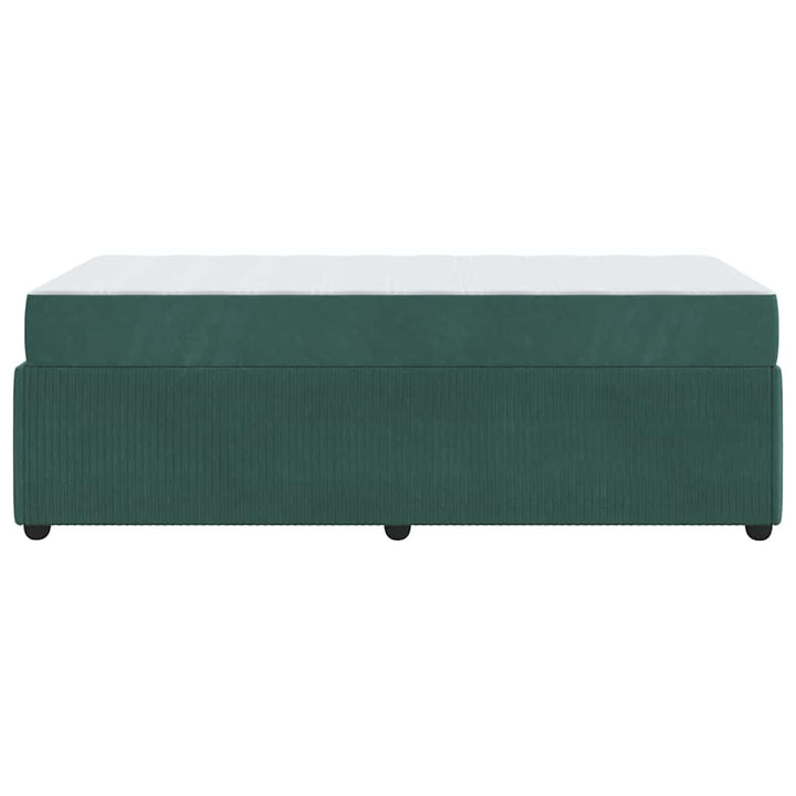 Sengestel med madras Mørkegrøn 90 x 200 cm Stof
