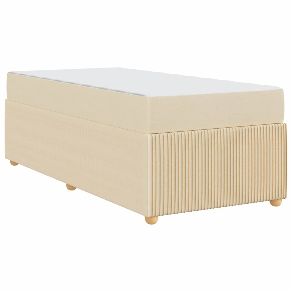 Sengestel med madras Creme 100 x 200 cm Stof