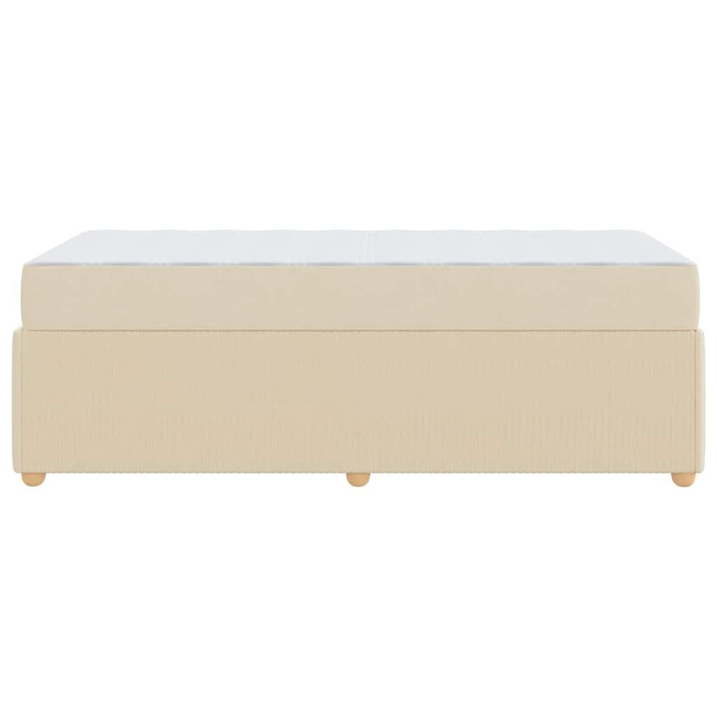 Sengestel med madras Creme 100 x 200 cm Stof