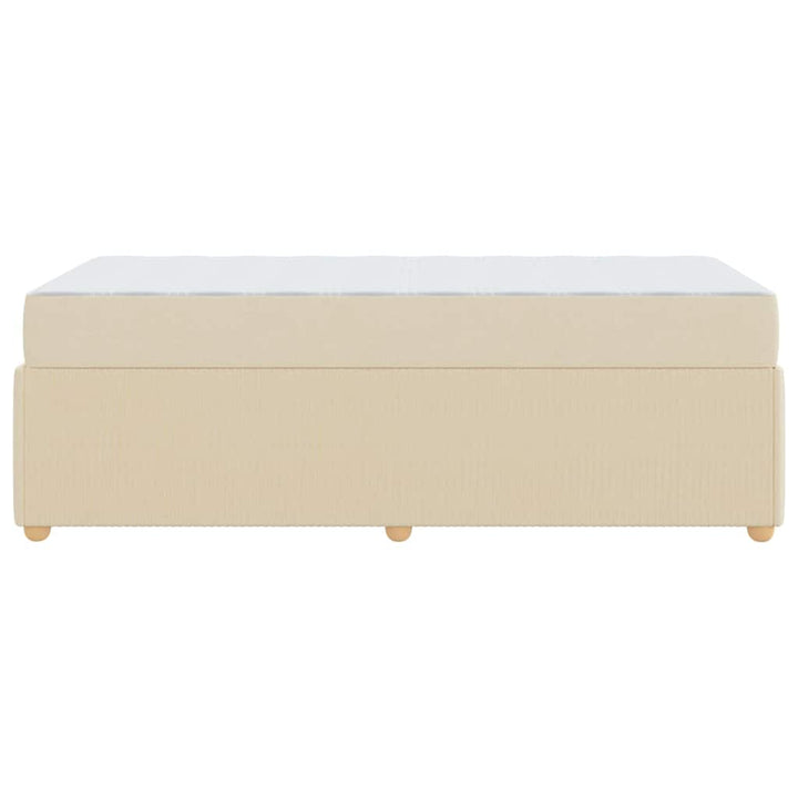 Sengestel med madras Creme 100 x 200 cm Stof