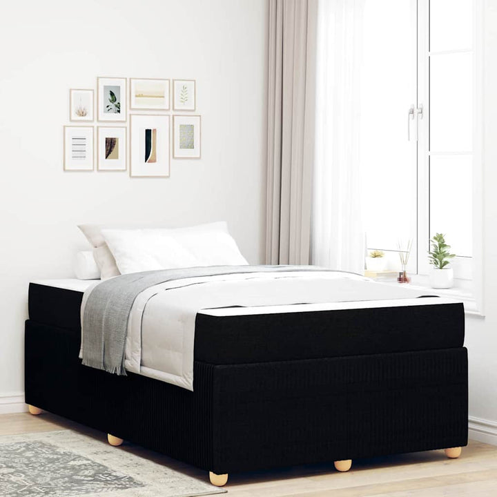 Sengestel med madras Sort 120 x 190 cm Stof