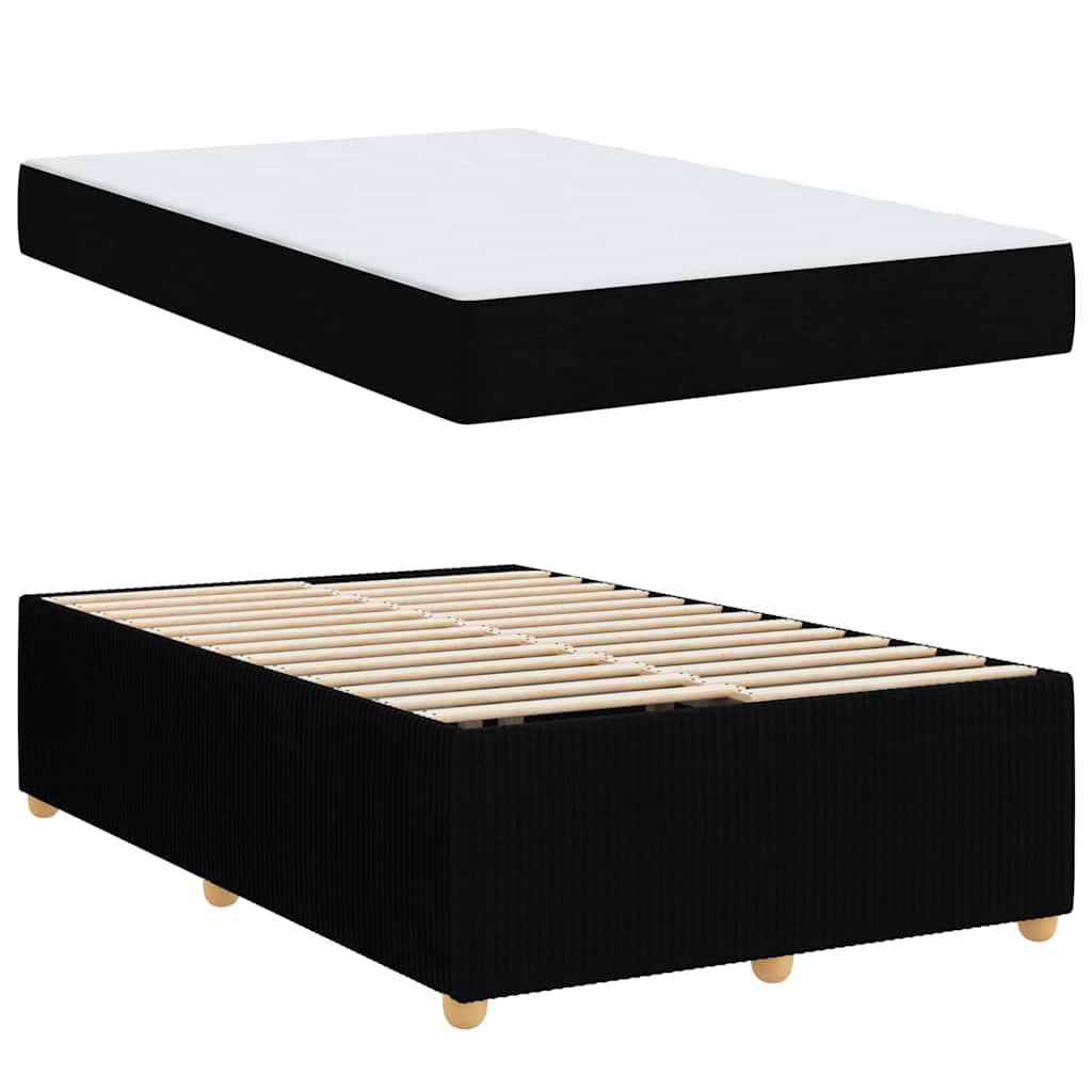 Sengestel med madras Sort 120 x 190 cm Stof