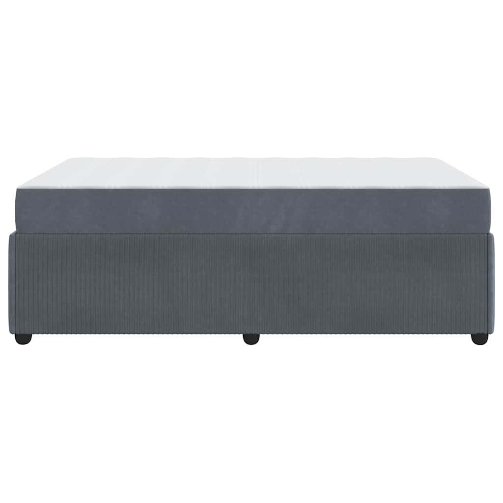 Sengestel med madras Mørkegrå 120 x 190 cm Stof