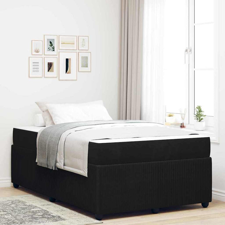 Sengestel med madras Sort 120 x 190 cm Stof