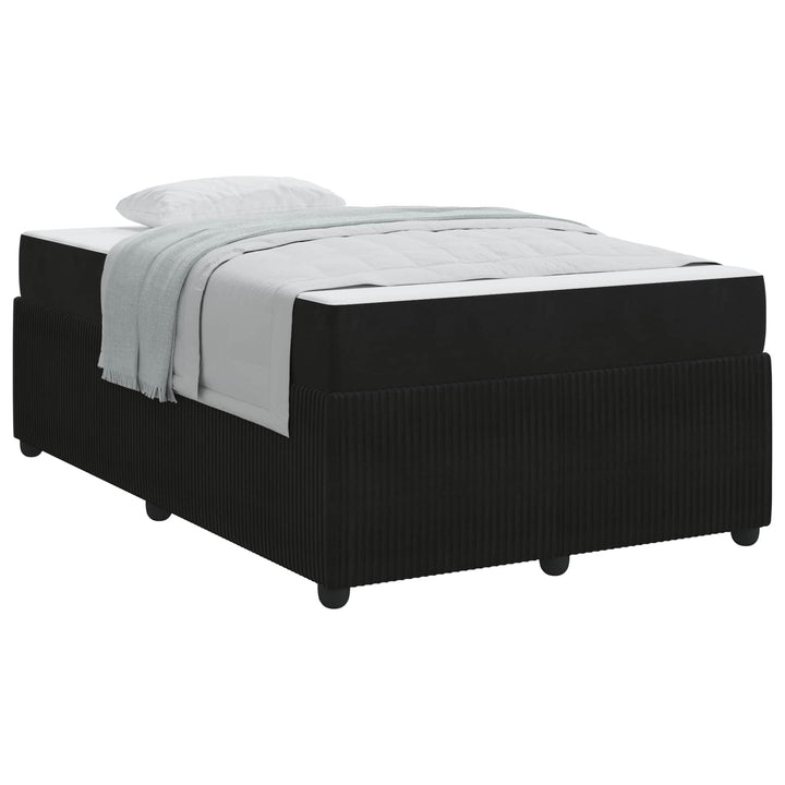 Sengestel med madras Sort 120 x 190 cm Stof