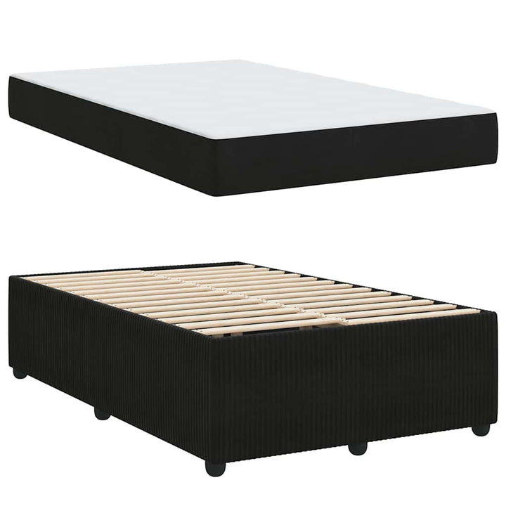 Sengestel med madras Sort 120 x 190 cm Stof