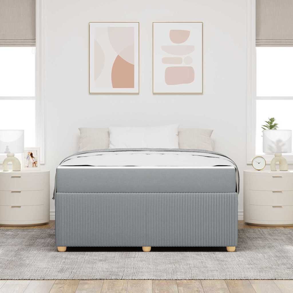 Sengestel med madras Lysegrå 140 x 200 cm Stof