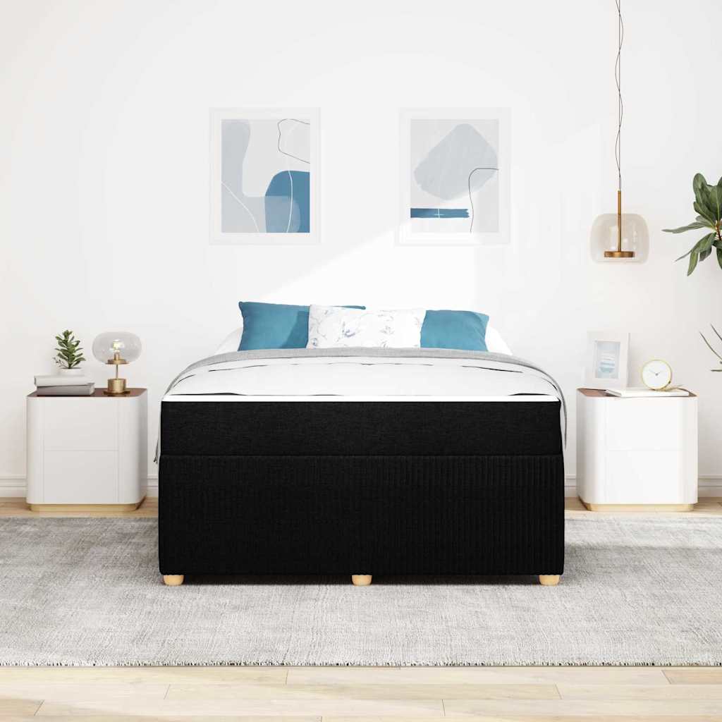 Sengestel med madras Sort 140 x 200 cm Stof