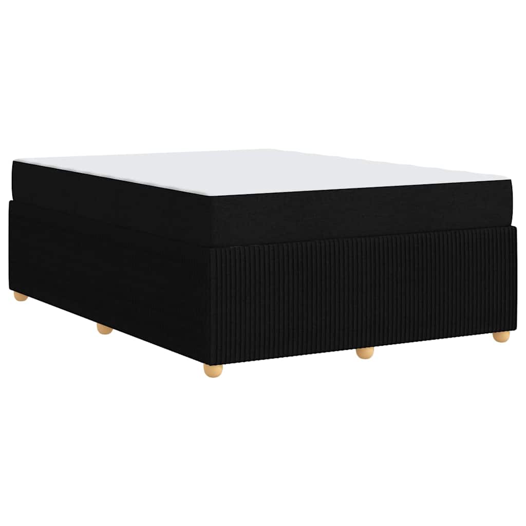 Sengestel med madras Sort 140 x 200 cm Stof