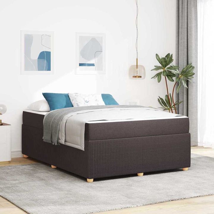 Sengestel med madras Mørk Brun 140 x 200 cm Stof