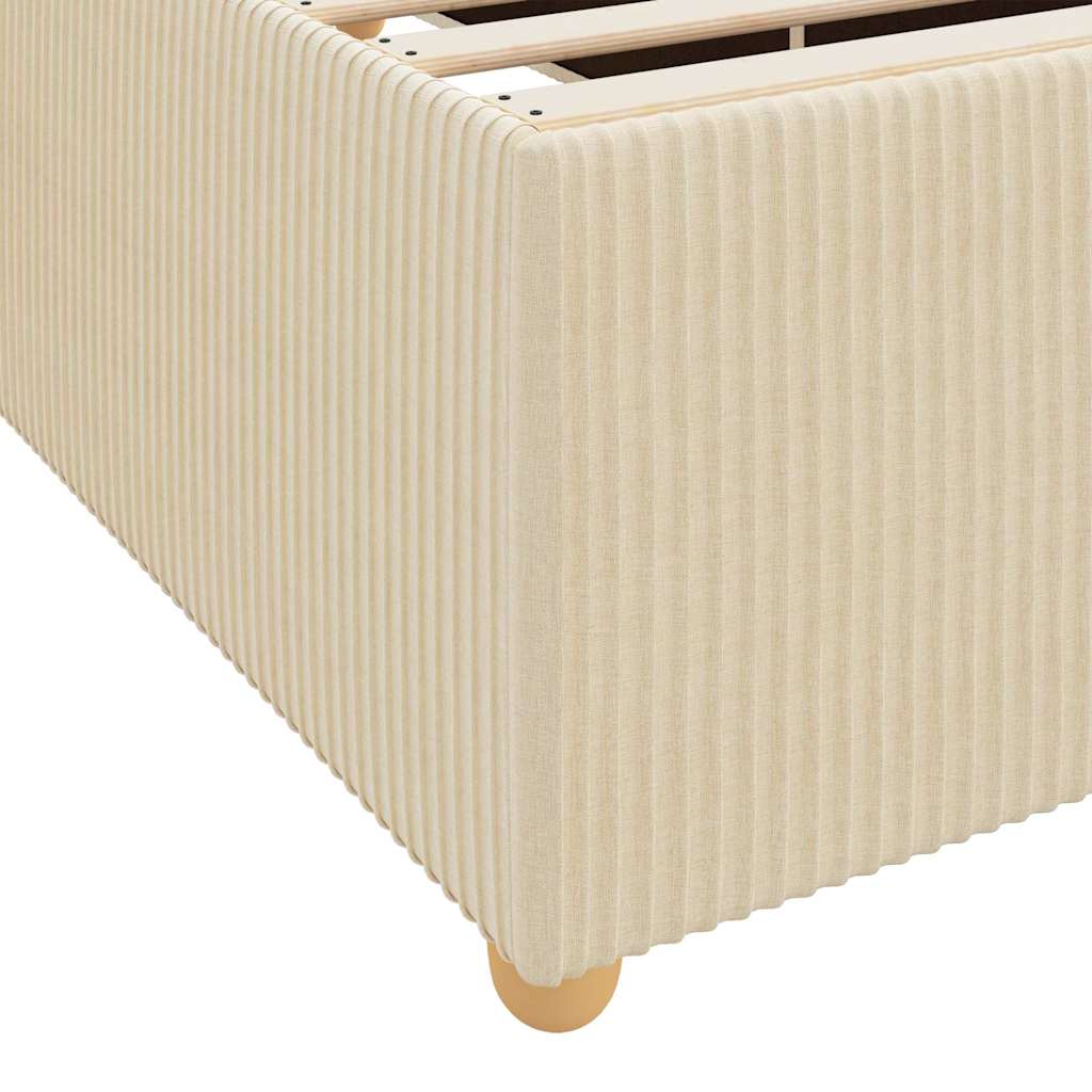 Sengestel med madras Creme 140 x 200 cm Stof