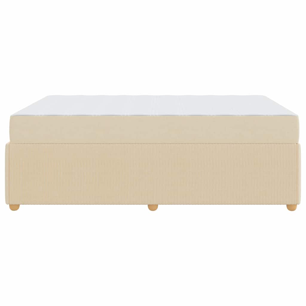 Sengestel med madras Creme 140 x 200 cm Stof