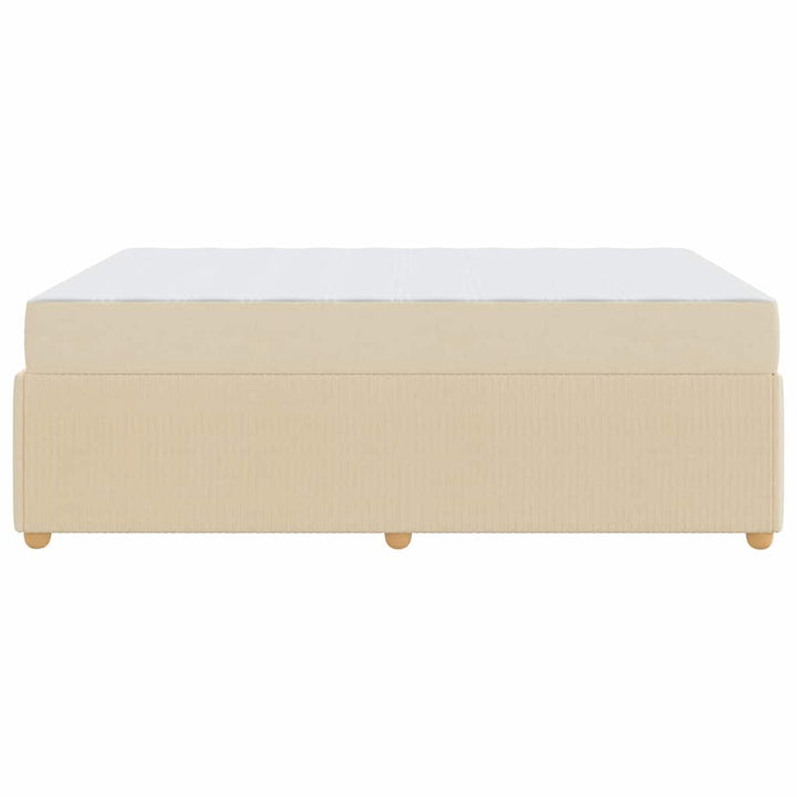 Sengestel med madras Creme 140 x 200 cm Stof