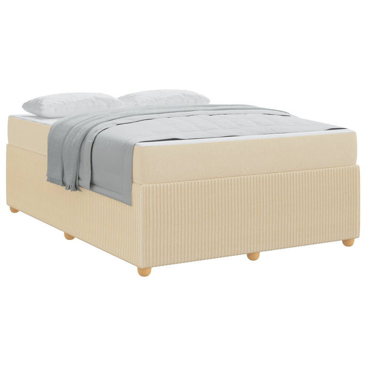 Sengestel med madras Creme 160 x 200 cm Stof