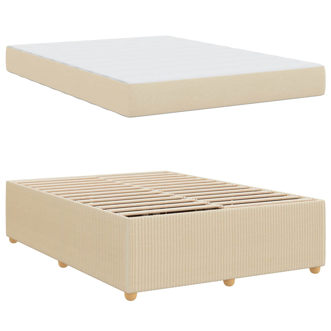 Sengestel med madras Creme 160 x 200 cm Stof