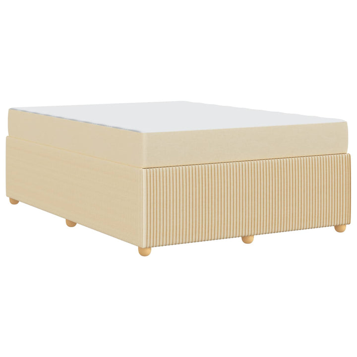 Sengestel med madras Creme 160 x 200 cm Stof