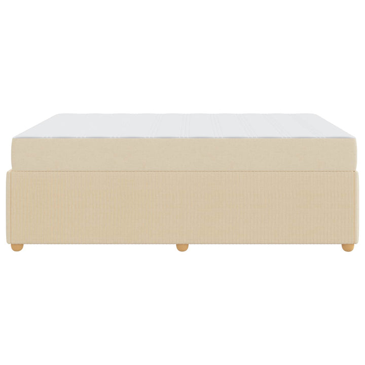 Sengestel med madras Creme 160 x 200 cm Stof