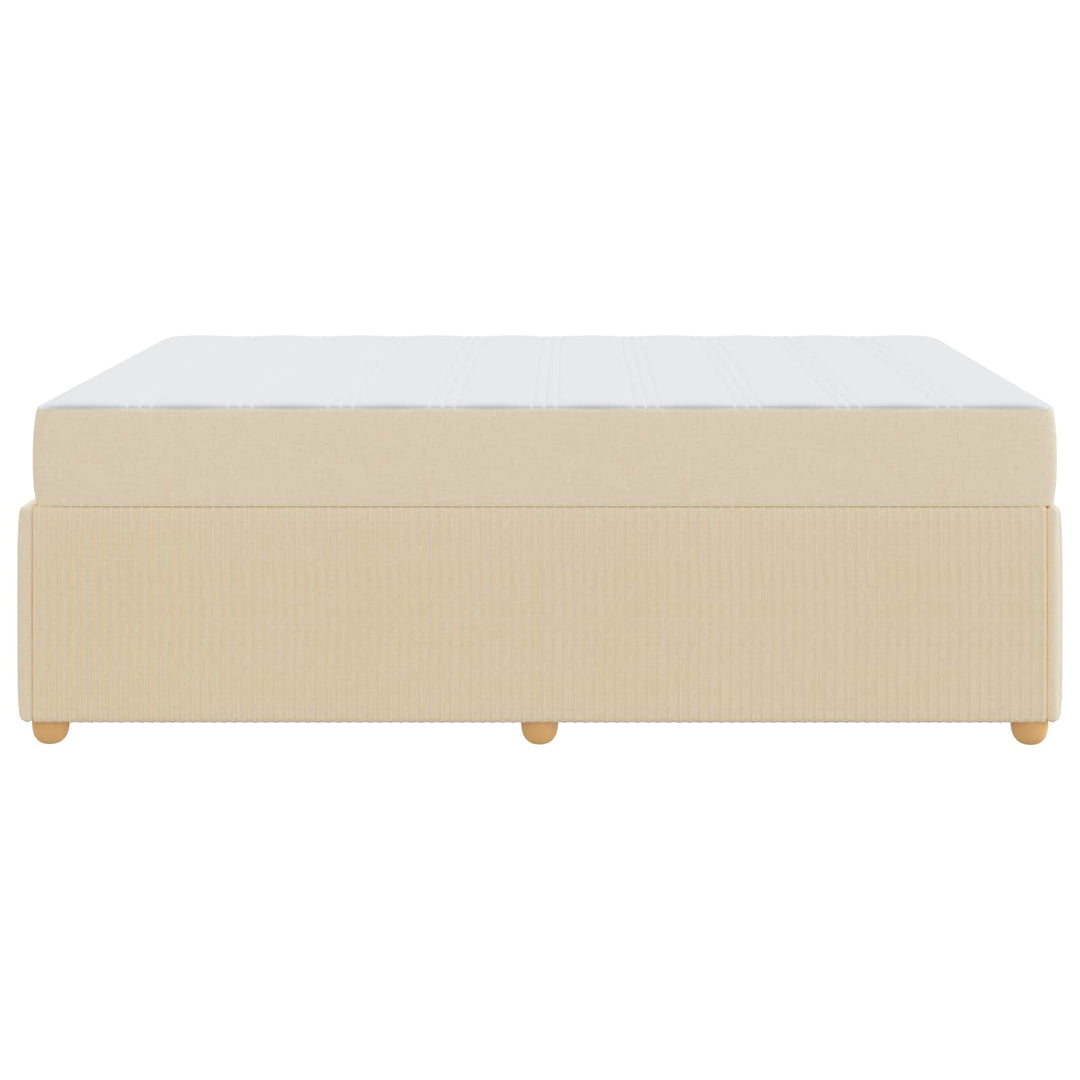 Sengestel med madras Creme 160 x 200 cm Stof