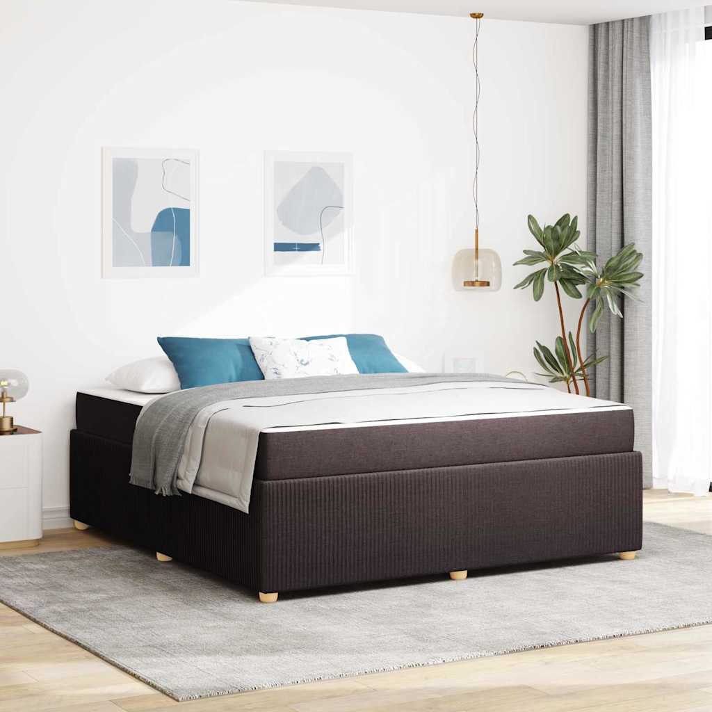 Sengestel med madras Mørk Brun 180 x 200 cm Stof