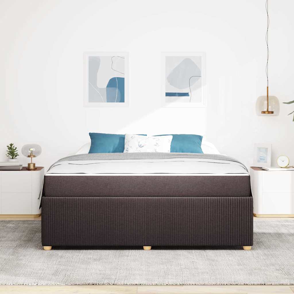 Sengestel med madras Mørk Brun 180 x 200 cm Stof