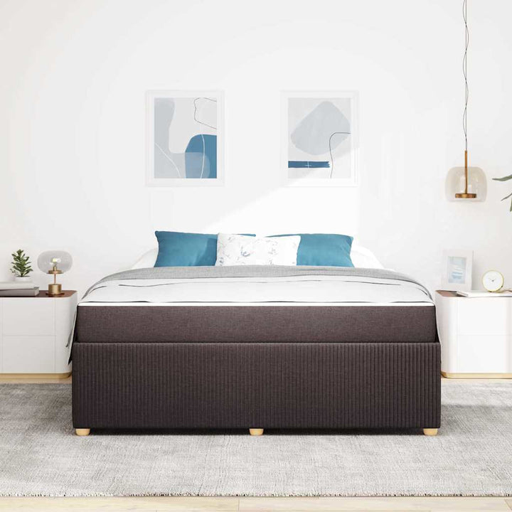Sengestel med madras Mørk Brun 180 x 200 cm Stof