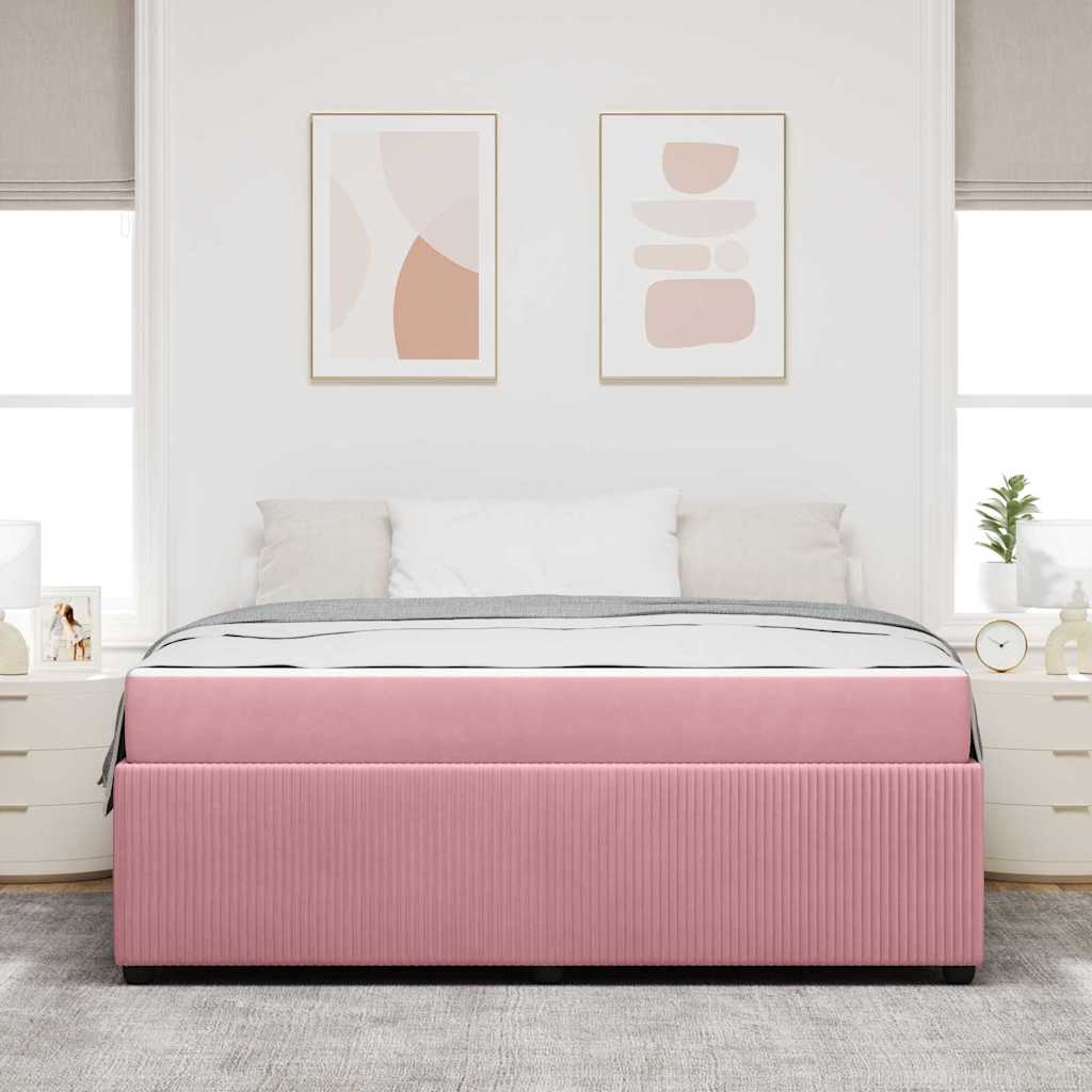Sengestel Lyserød 180 x 200 cm Stof