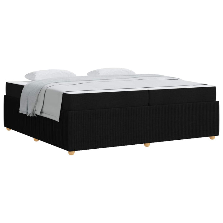 Sengestel med madras Sort 200 x 200 cm Stof