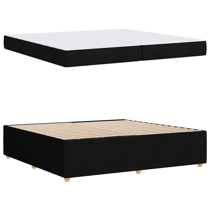 Sengestel med madras Sort 200 x 200 cm Stof