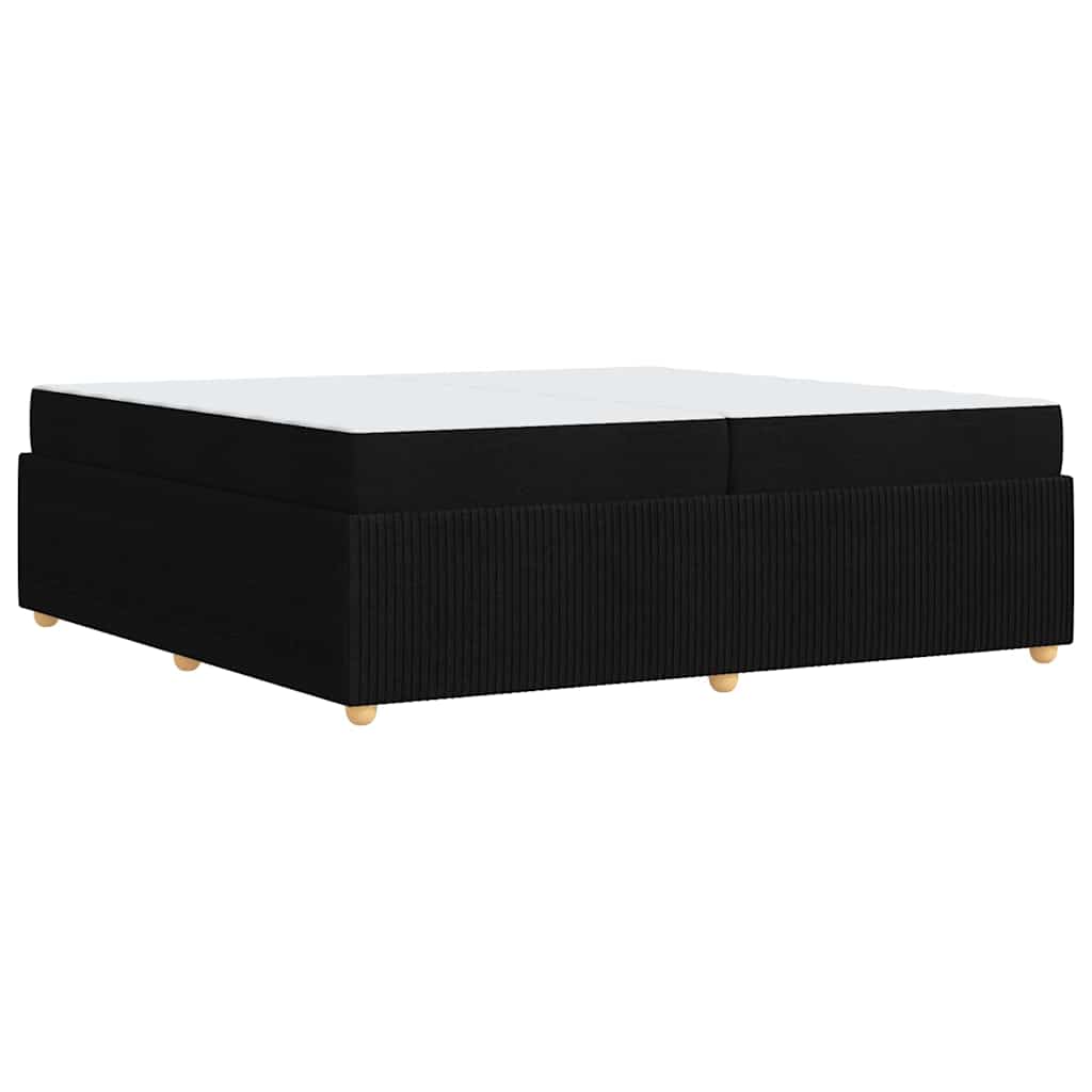 Sengestel med madras Sort 200 x 200 cm Stof