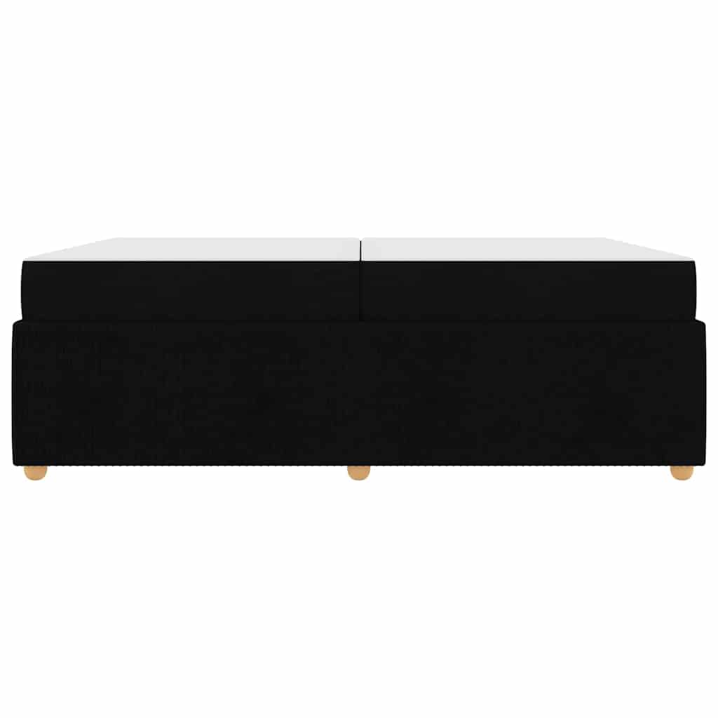 Sengestel med madras Sort 200 x 200 cm Stof