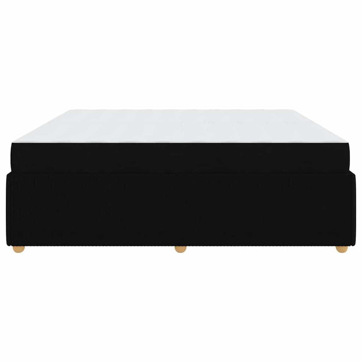Sengestel med madras Sort 200 x 200 cm Stof