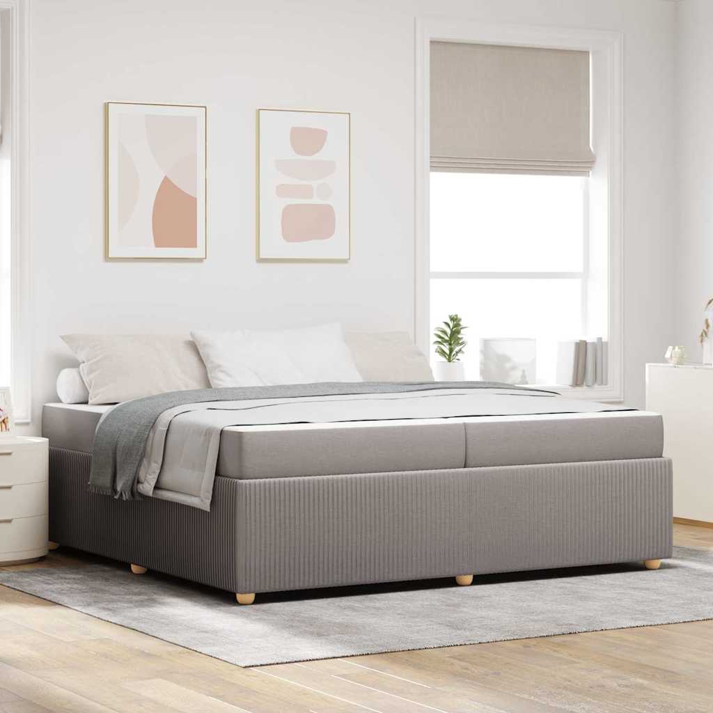 Sengestel med madras Gråbrun 200 x 200 cm Stof