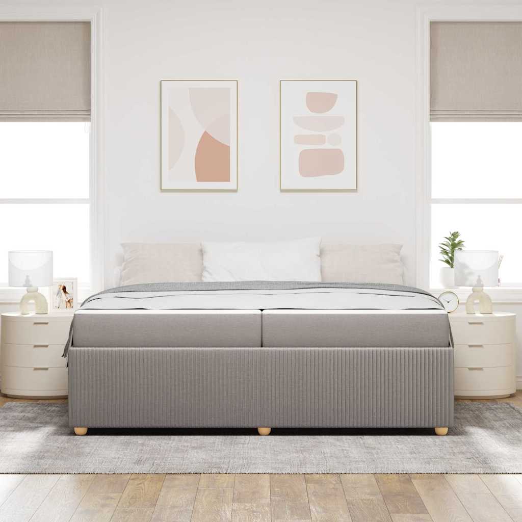 Sengestel med madras Gråbrun 200 x 200 cm Stof