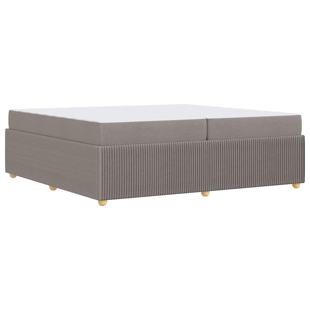Sengestel med madras Gråbrun 200 x 200 cm Stof