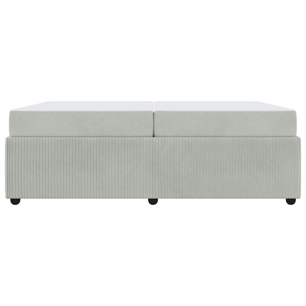 Sengestel med madras Lysegrå 200 x 200 cm Stof