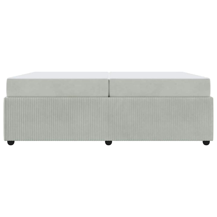 Sengestel med madras Lysegrå 200 x 200 cm Stof