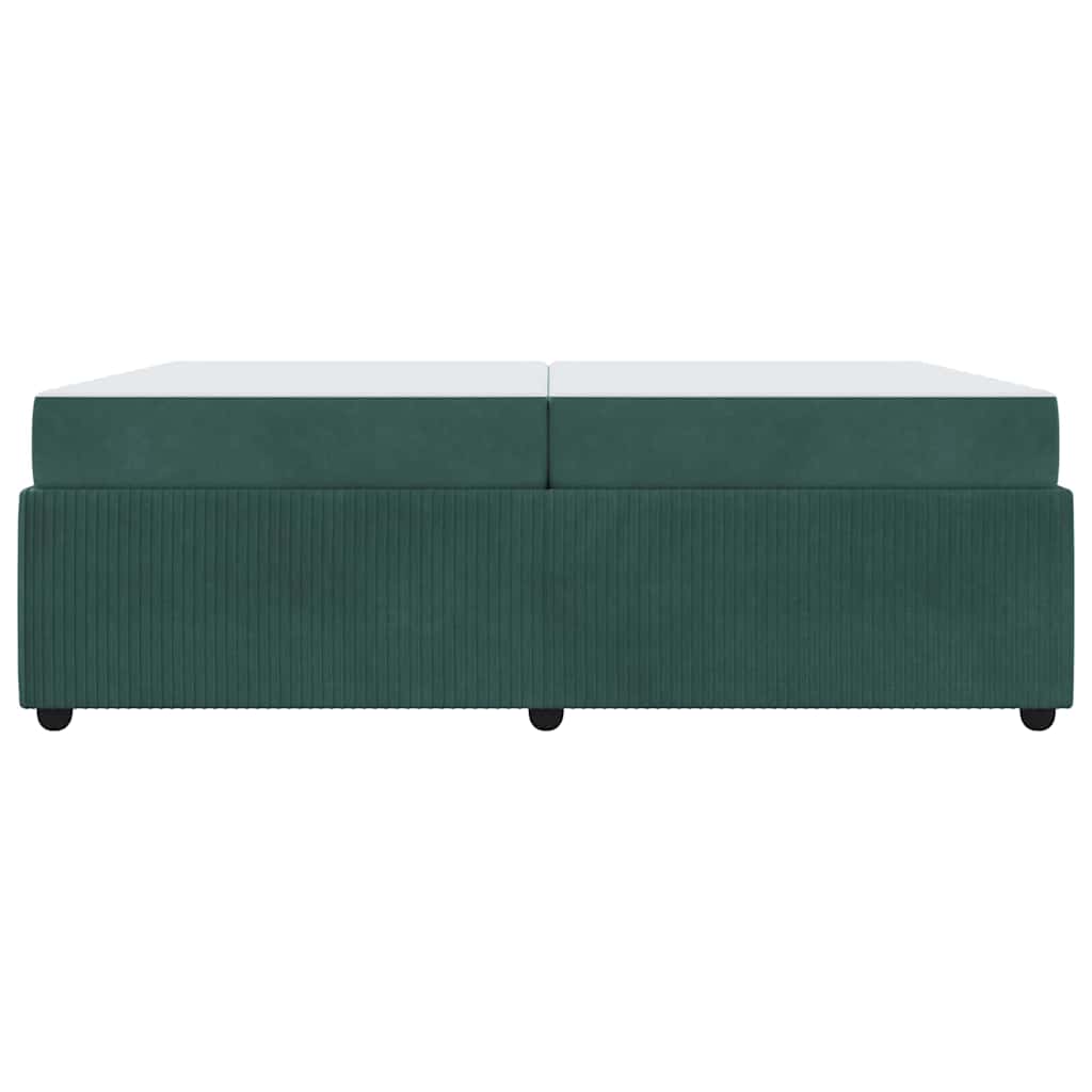 Sengestel med madras Mørkegrøn 200 x 200 cm Stof