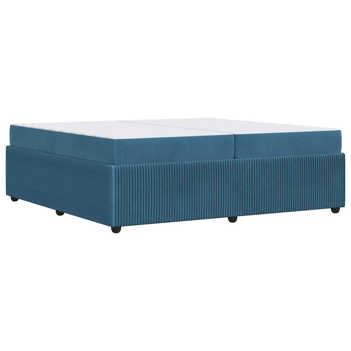Sengestel med madras Blå 200 x 200 cm Stof