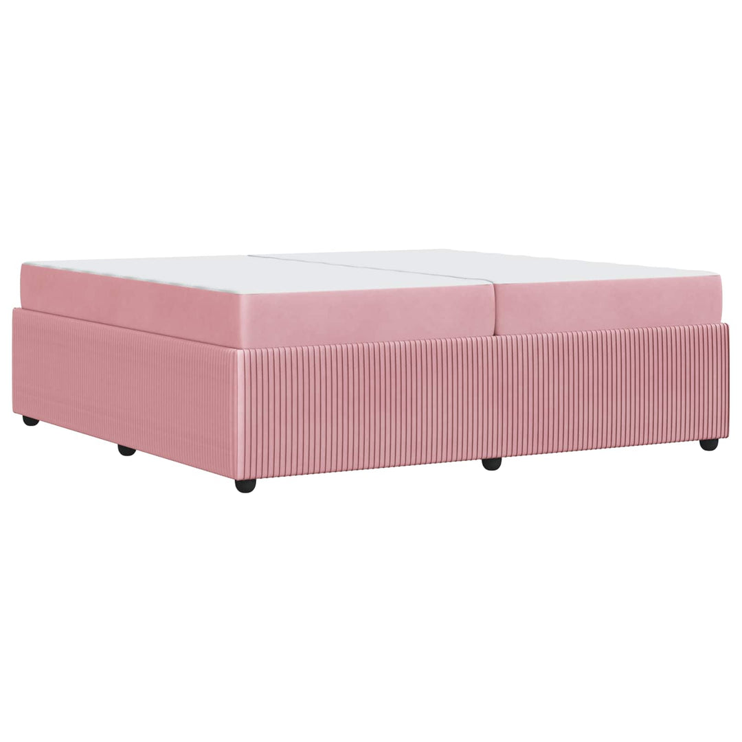 Sengestel med madras Lyserød 200 x 200 cm Stof