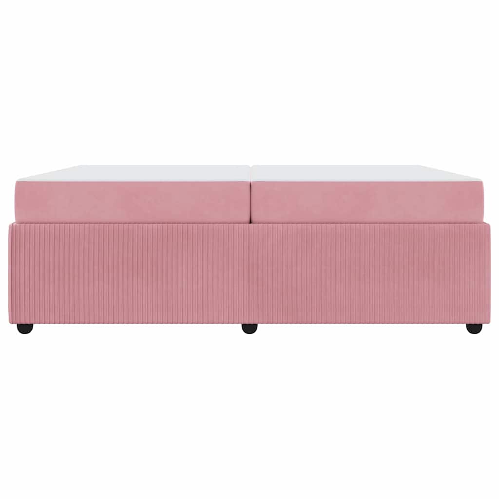 Sengestel med madras Lyserød 200 x 200 cm Stof
